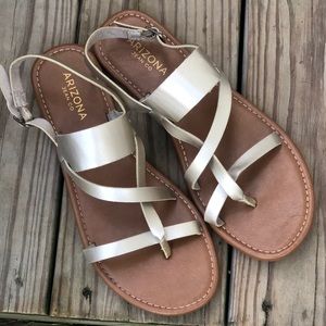 New gold metallic sandals